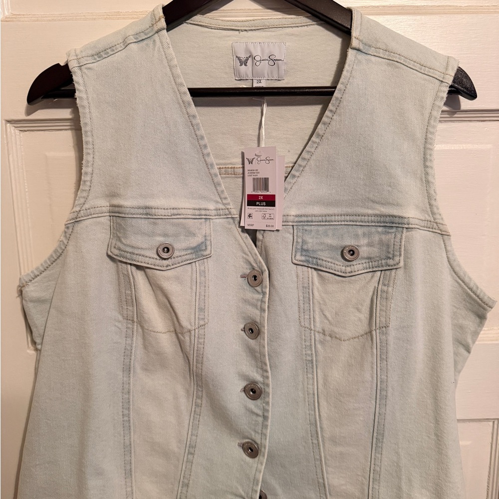 Sleeveless Denim Vest, 2x, NWT
